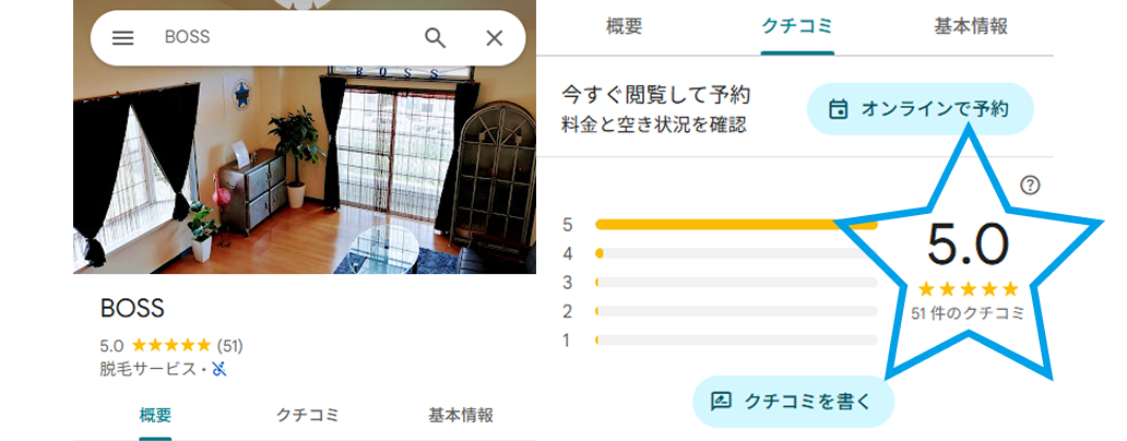 Googleクチコミレビュー